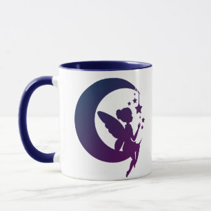 Taza Gradiente Púrpura Crescent Moon and Stars Fairy