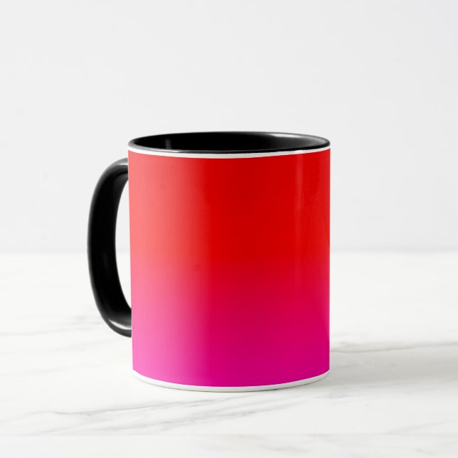 Taza gradiente rosa rojo oscuro , escarlata , rojo , ro (Anverso izquierdo)