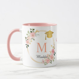Taza Graduación de Chicas rosados monograma