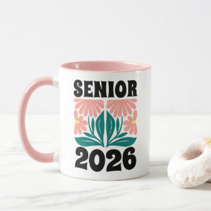 Taza Graduación de Flores Retro Groovy, Personalizado s