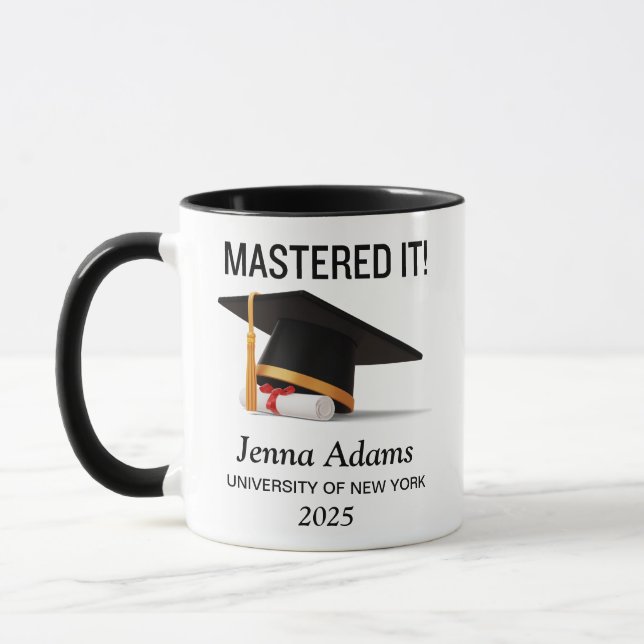 Taza Graduación de Maestría dominó la tecnología (Izquierda)