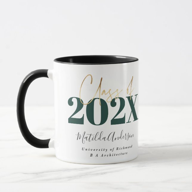 Taza graduación de oro verde guión elegante tazón moder (Izquierda)