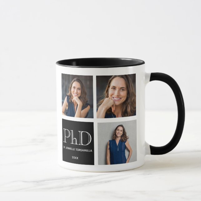 Taza Graduación de PhD en negro (Derecha)