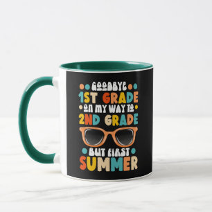 Taza Graduación divertida de 1º grado a 2º grado Verano