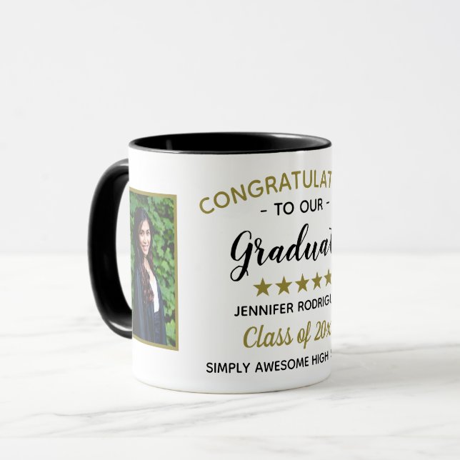 Taza Graduación Felicitaciones Personalizado Graduado 2 (Anverso izquierdo)