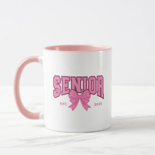 Taza Graduación Femenina Coquette Senior 2026 Lazo Rosa