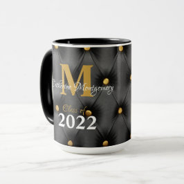 Taza Graduación Mug Tradicional Negro y Oro Tufted Mug
