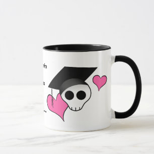 Taza Graduación punky linda del cráneo del gótico co