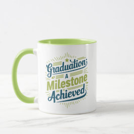 Taza Graduación Un hito alcanzado, verde