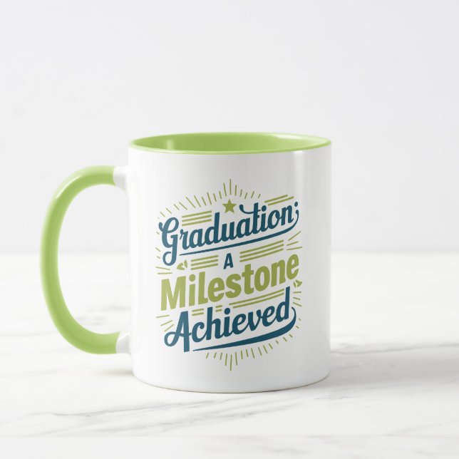 Taza Graduación Un hito alcanzado, verde (Izquierda)