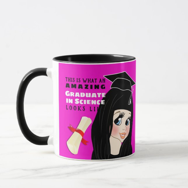Taza Graduado de la caricatura Gigante del pelo negro f (Izquierda)