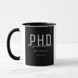 Taza Graduado de nombre negro grado de doctorado