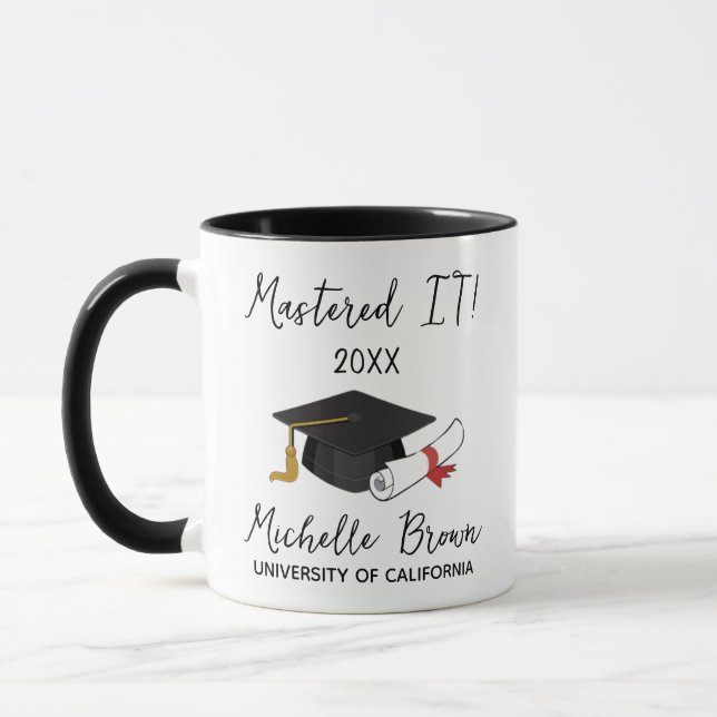 Taza Graduado de regalo de máster personalizado MBA (Izquierda)