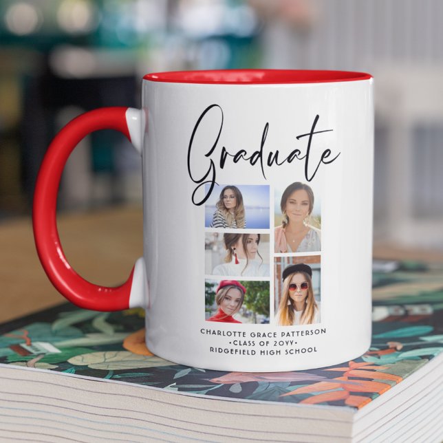 Taza Graduado Elegante Script Multifoto Graduado (Subido por el creador)