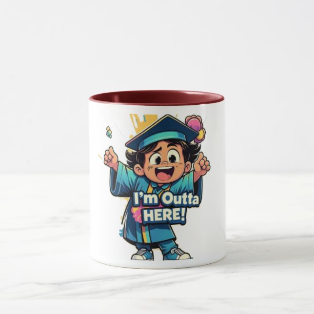 Taza Graduado emocionada que estoy aquí (Centro)