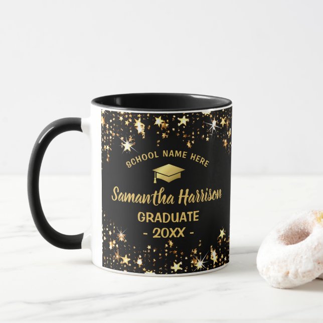 Taza Graduado Gold Star | Foto Graduación 2025 (Con donut)