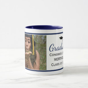 Taza Graduado Keepsake Blue Personalizado Foto Graduaci