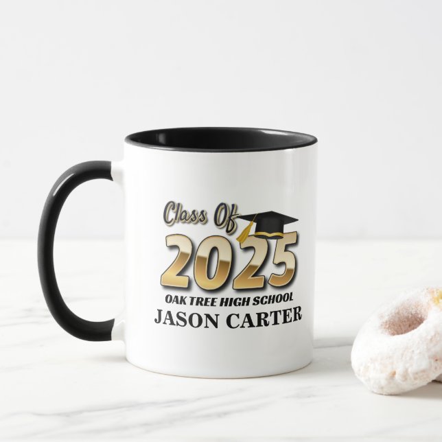 Taza Graduado Superior de Graduación de grado de 2025 (Con donut)