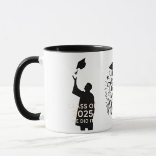 Taza "Graduation Mug - Graduate Holding Cap Illustratio