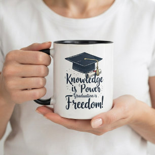 Taza Graduation Mug in Black and White
