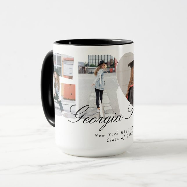 Taza Graduation Photo Collage Graduate Gift Keepsake (Anverso izquierdo)