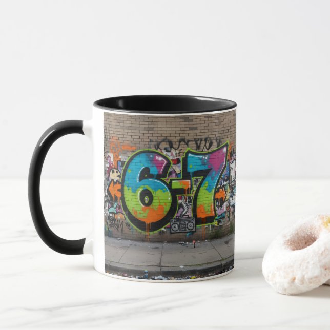 Taza Graffiti 67 Viral Trend/Bold Pop Art Street Style (Con donut)