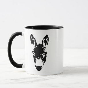 Taza Graffiti de burro o mula dibujando arte de etiquet