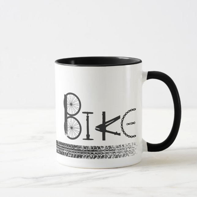 Taza Graffiti de piezas de bicicleta con pistas de neum (Derecha)