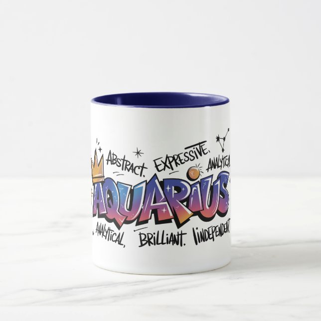 Taza Graffiti del Zodiaco Acuario  (Centro)