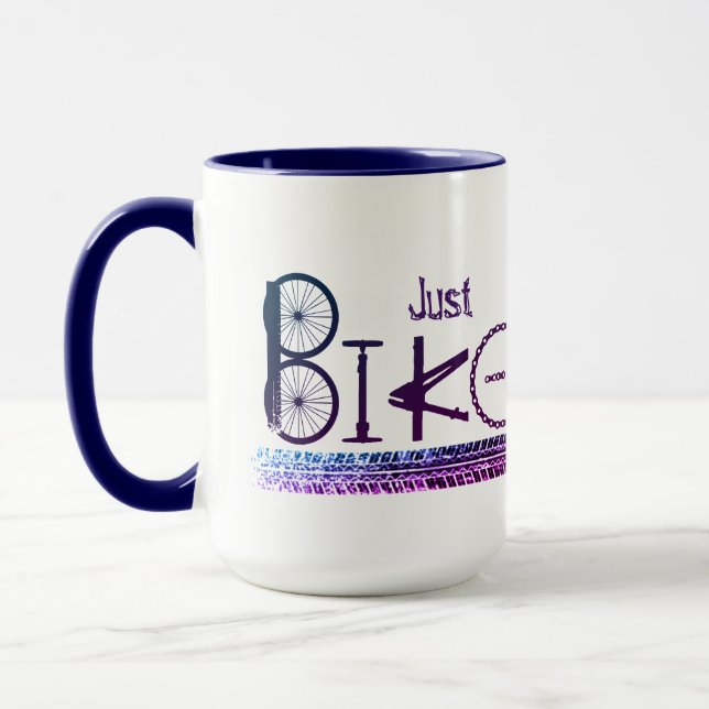 Taza Graffiti "Solo en bicicleta" de piezas de biciclet (Izquierda)