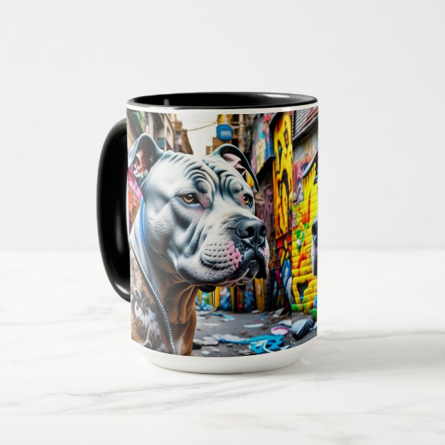 Taza Graffiti urbano arte callejero Pitbulls (Anverso izquierdo)