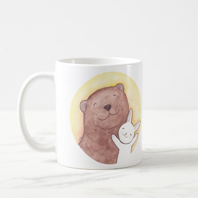 Taza gráfica animal linda de la taza feliz del oso (Izquierda)