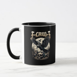 Taza Gráfica de Cráneo Gótico F-Caw-F Cuervo Humor Adul