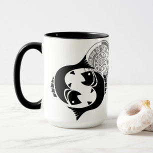 Taza Gráfica de Pisos de Estilo Griego con Zodiaco de P