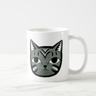 Taza gráfica de Tabby del gato del gato único gris