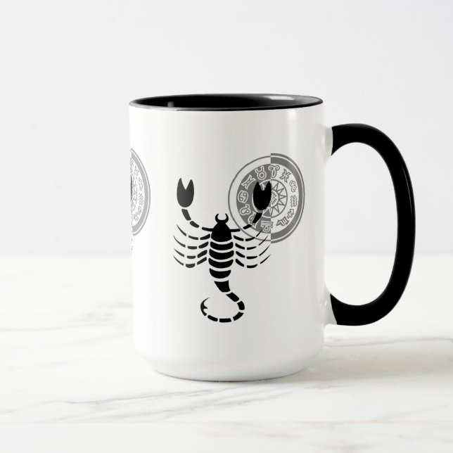 Taza Gráfica de zodiaco de escorpión de estilo griego (Derecha)