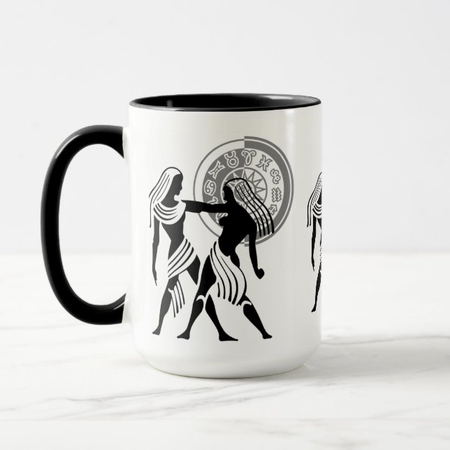 Taza Gráfica de zodiaco de Gemini de estilo griego (Izquierda)
