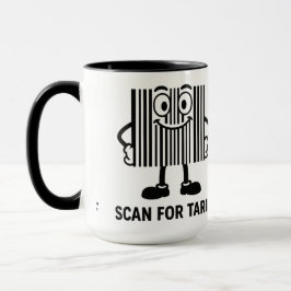 Taza Gráfica divertida de barcode de Personalizado negr