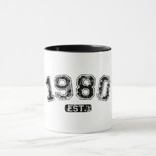 Taza Gráfica Establecida Vintage Retro 1980 Grunge