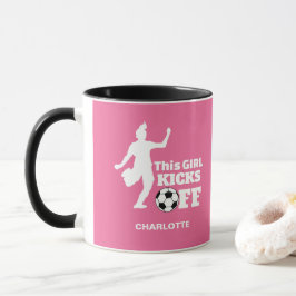 Taza Gráfica personalizada del jugador de fútbol Chica 