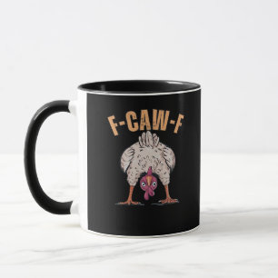 Taza Gráfico clásico vintage de pollo divertido F-Caw-F