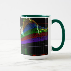 Taza Gráfico de С y indicador de "arco iris" en negro