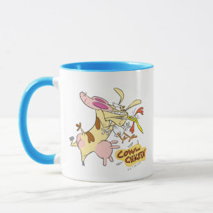 Taza Gráfico de abrazo de vaca y pollo