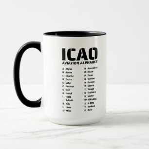 Taza Gráfico de alfabetos de aviación de la OACI