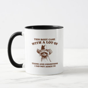 Taza Gráfico de cita sarcástica de mapache vaquero