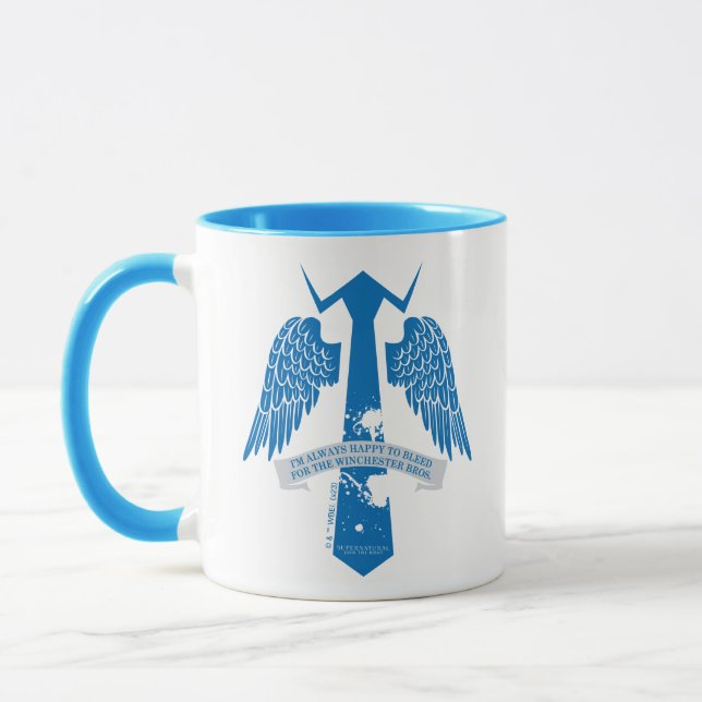 Taza Gráfico de citas de castiel supernatural (Izquierda)