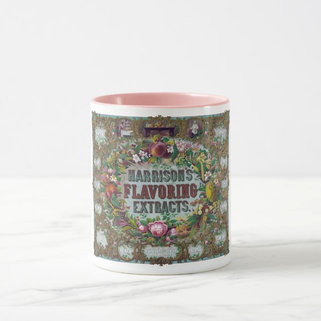 Taza Gráfico de cosecha de fruta floral victoriano (Centro)