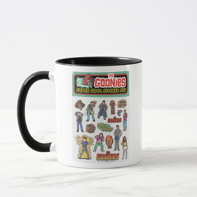 Taza Gráfico de la hoja de Pegatinas retro de Goonies (Izquierda)