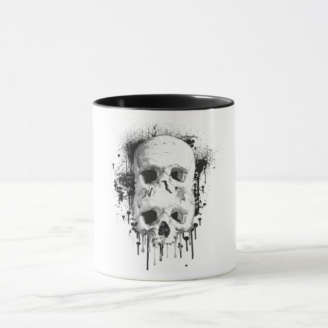 Taza Gráfico de salpicaduras de tinta negra con goteo d (Centro)