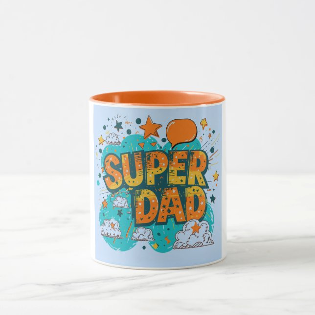 Taza Gráfico de Super Dad Style de historietas (Centro)